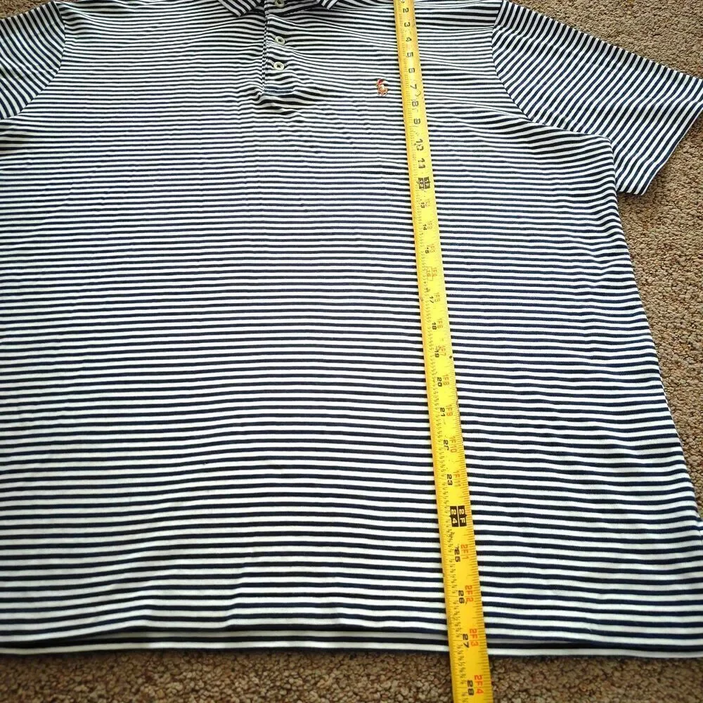 Men's Polo Ralph Laure‎ stripe polo shirt | navy / white | Sz: L